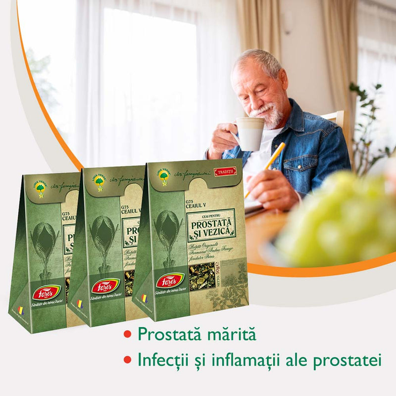 Ceai pentru Prostata si Vezica, G75, 50 g, Fares