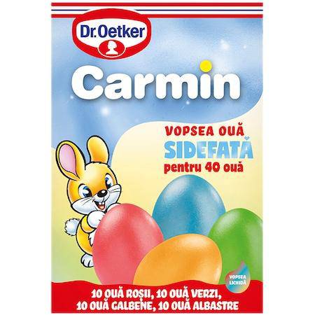 Vopsea oua SIDEFATA 4 culori Carmin Dr. Oetker - 40 de oua - Delumani - Magazin Romanesc 